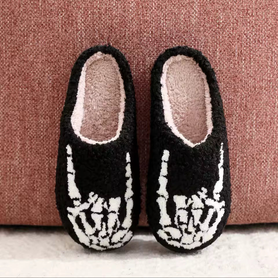 Skull Finger Plush Slippers