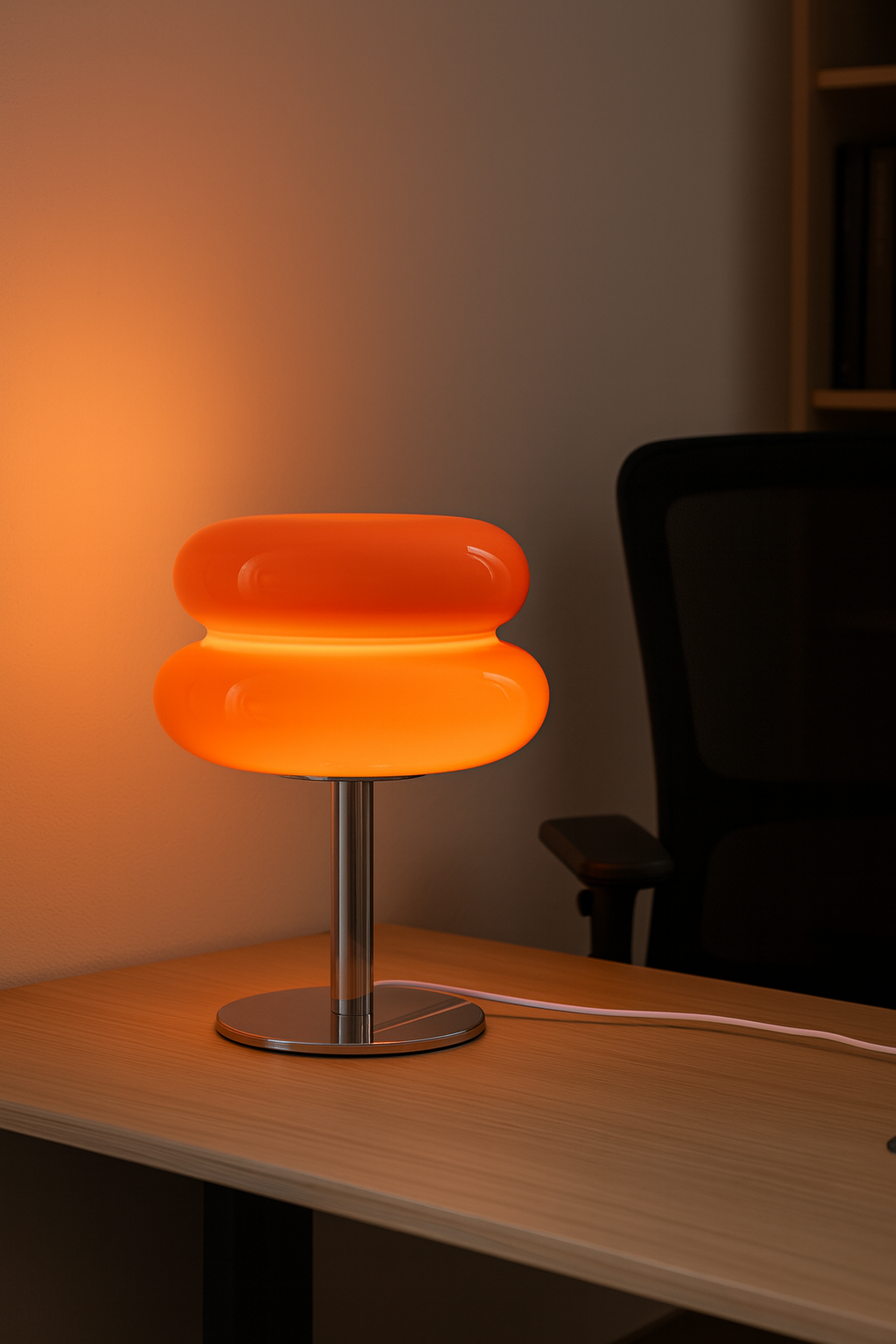 Macaron Glass Table Lamp – Trichromatic Dimming, Eye Protection Night Light, Modern Bedside & Living Room Decor