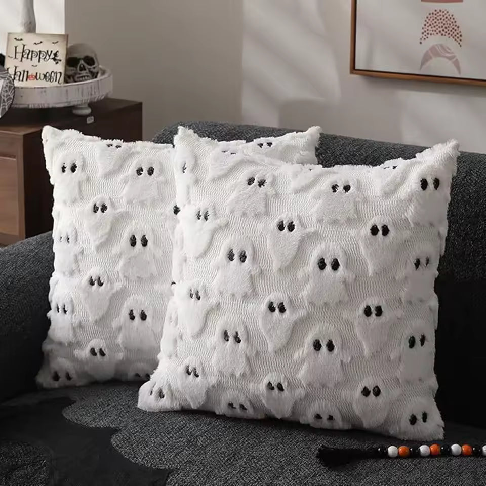 Ghost & Pumpkin Pillow Cover