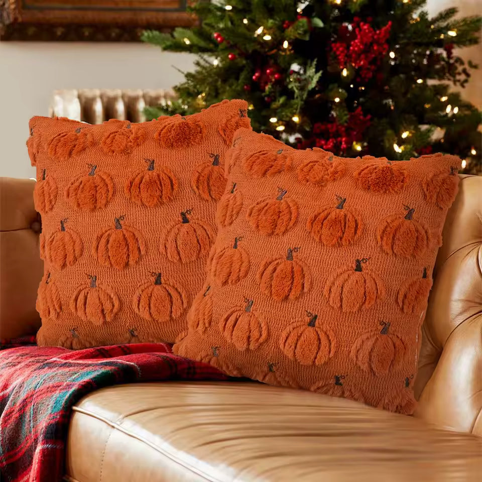Ghost & Pumpkin Pillow Cover