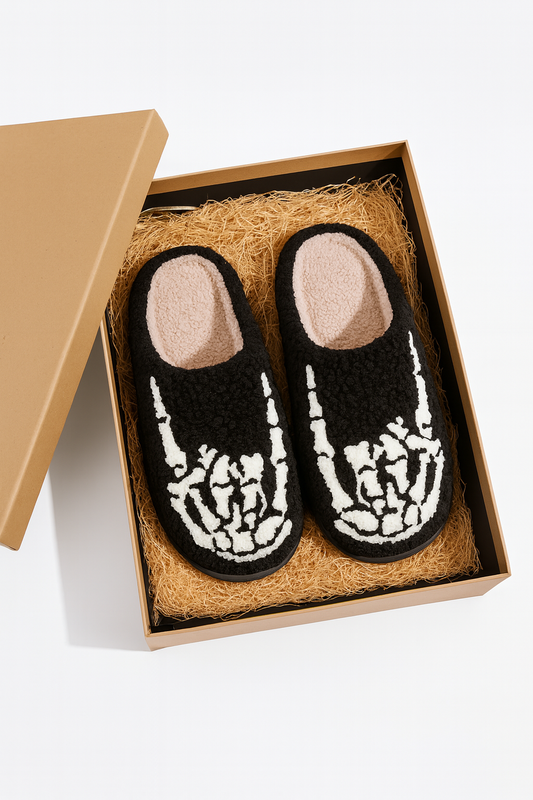 Skull Finger Plush Slippers