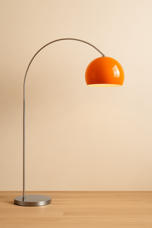 Modern Retro Gradient Orange Mushroom Glass Lamp – LED Ambient Table & Floor Light for Living Room & Bedroom