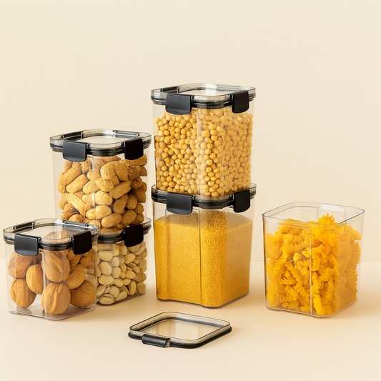 Multigrain & Tea Organizer – Stackable Jar Set