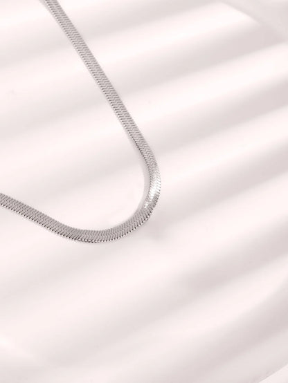 Snake Chain Gold Plated Stainless Steel Flat Necklace 3mm Fashion Choker Hip Hop Herringbone For Men Women Gift Jewelry