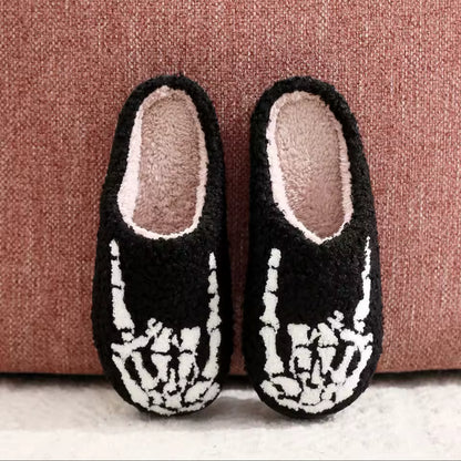 Skull Finger Plush Slippers