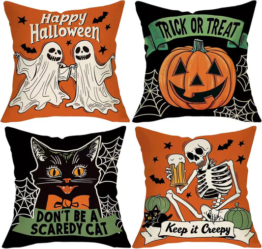 Spooky Hallowen Pillow Cover