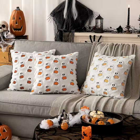 Ghost & Pumpkin Pillow Cover