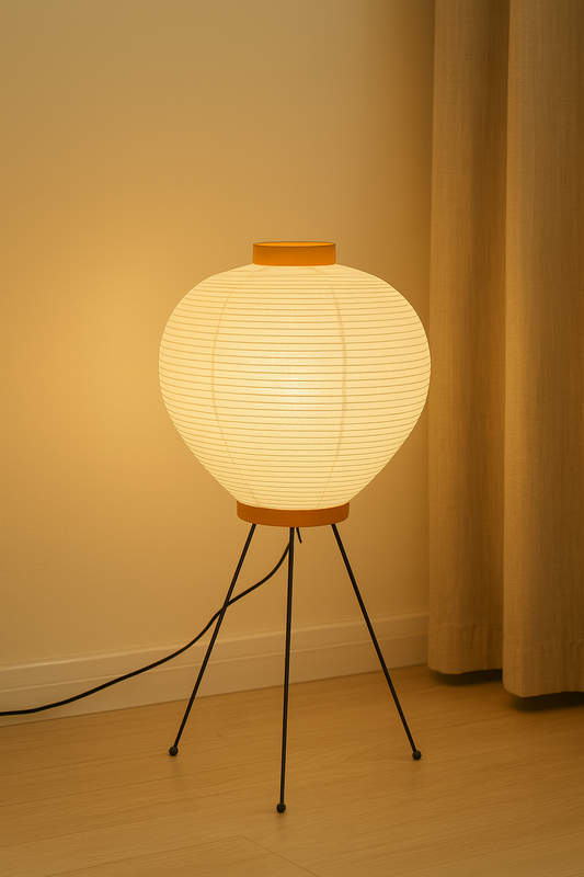 Japanese Wabi Sabi Vintage Standing Lamp, Minimalist Floor Lighting